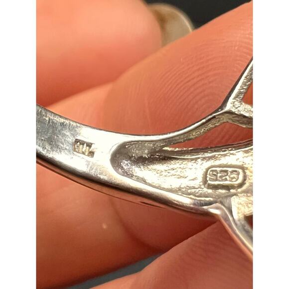 Vintage multi gemstone sterling silver cluster ring size 7 - Picture 8 of 16